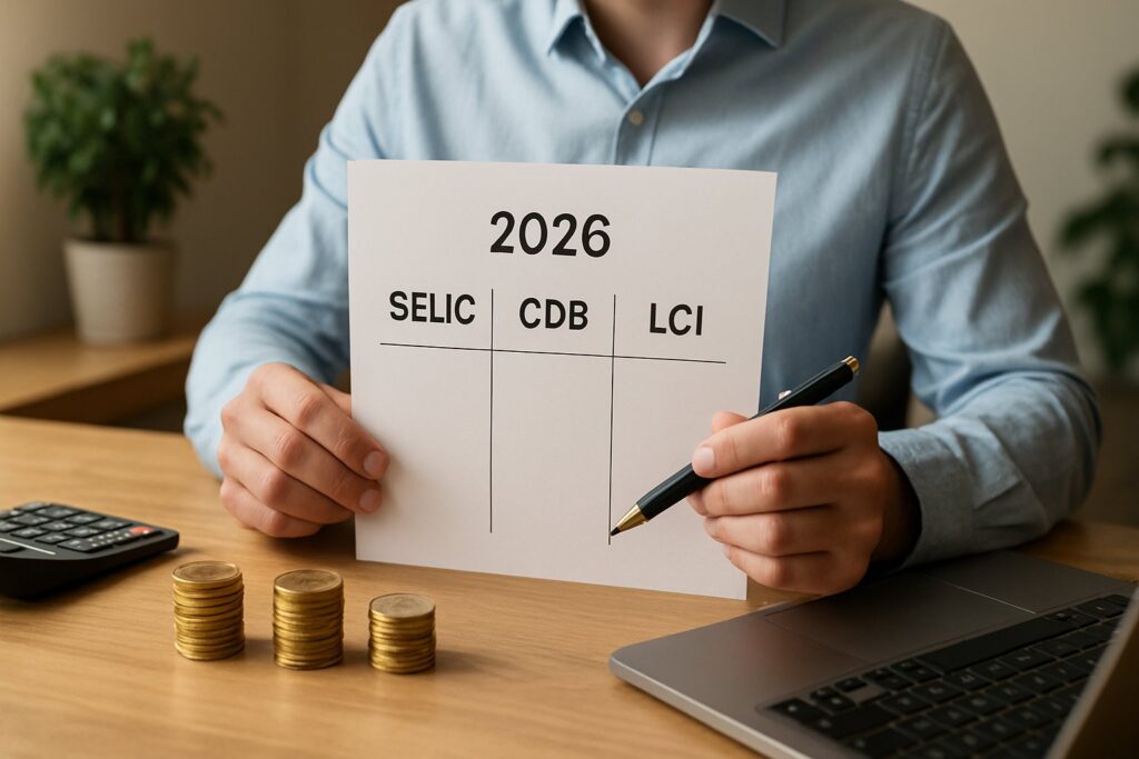 Imagem atual: Investir ou fazer reserva em 2026? Comparação detalhada entre Tesouro Selic, CDB e LCI para sua liberdade financeira